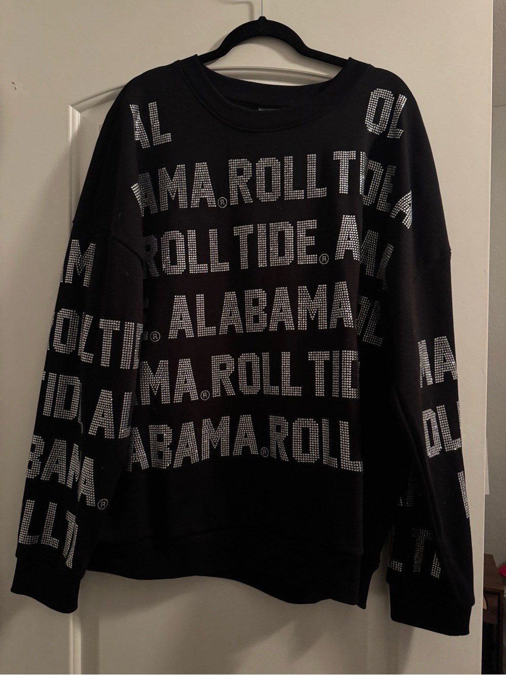 Black Rhinestone 'Alabama Roll Tide' Crewneck Sweatshirt